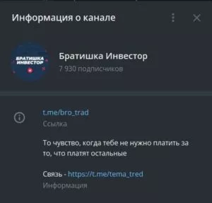 братишка инвестор телеграмм