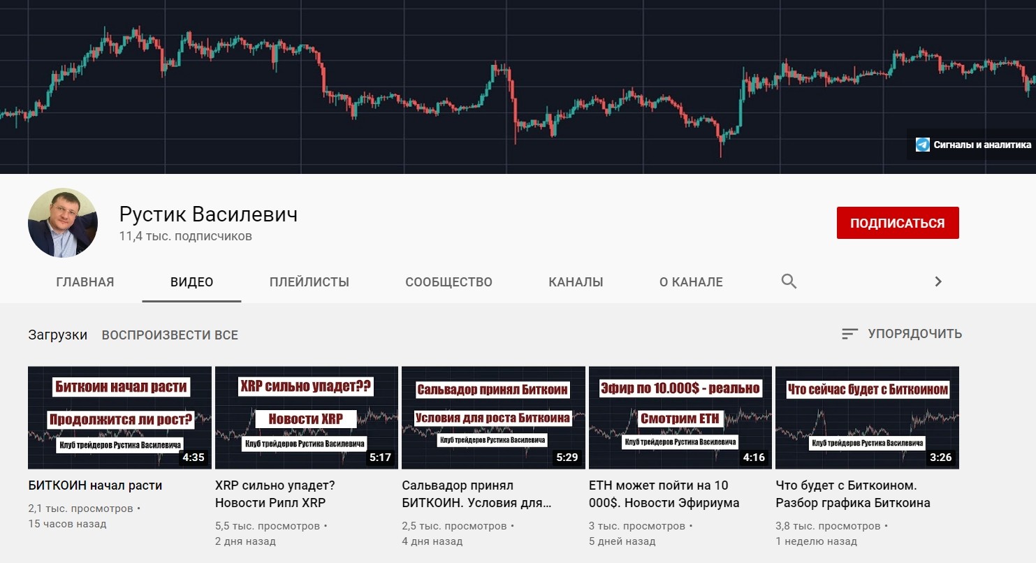 Ютуб канал Рустика Васильевича