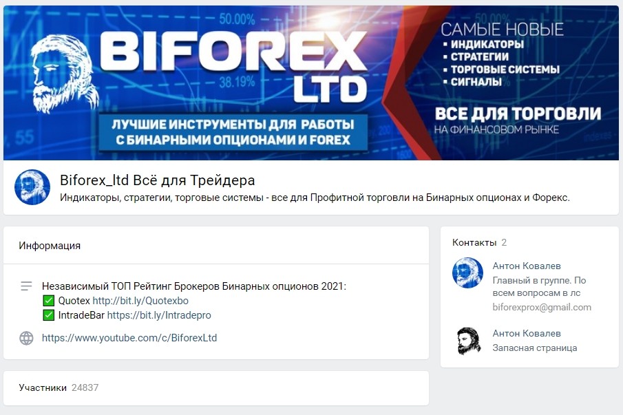 Группа в ВК Biforex Ltd