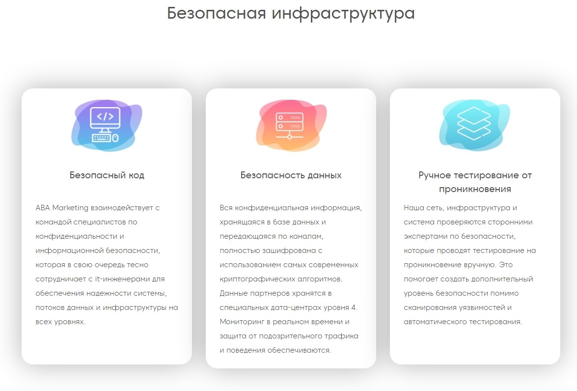 Безопасная инфраструктура ABA Marketing