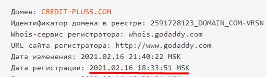 Информация о домене credit-pluss