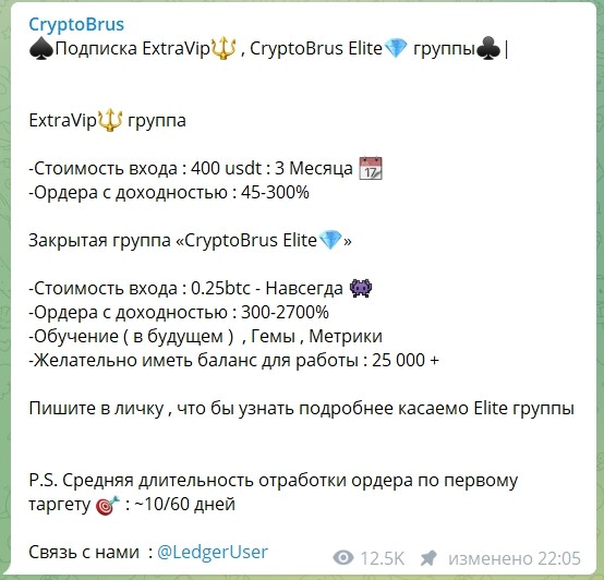 Телеграмм канал CryptoBrus