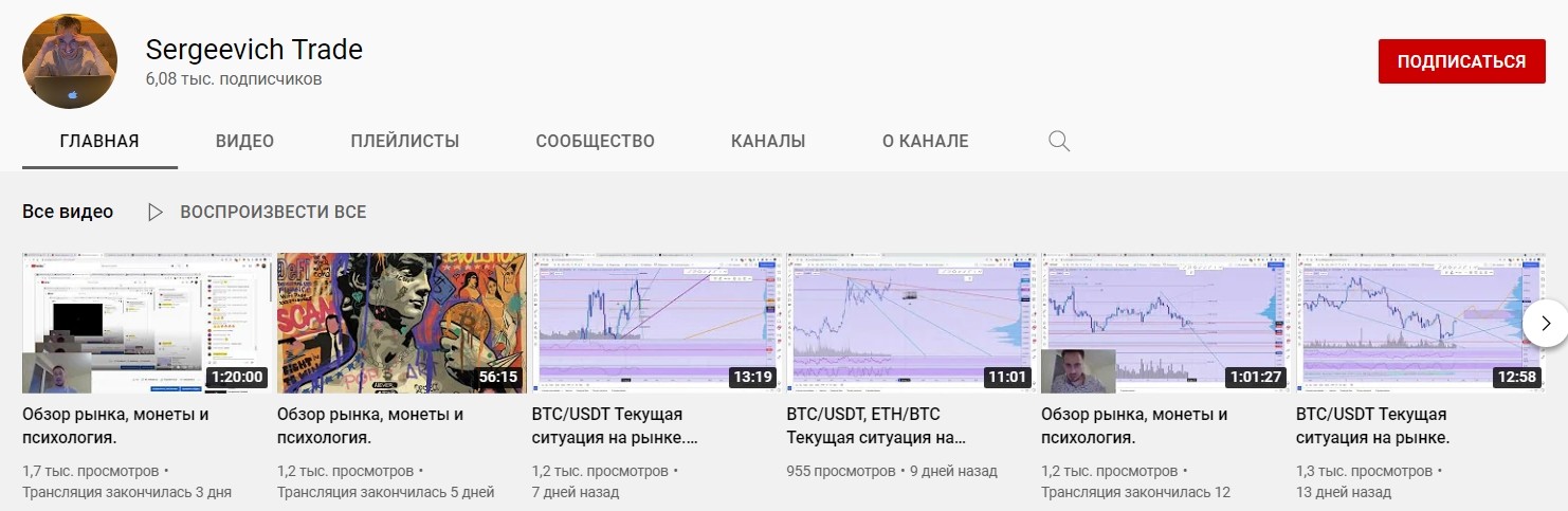 Ютуб канал Sergeevich Trade