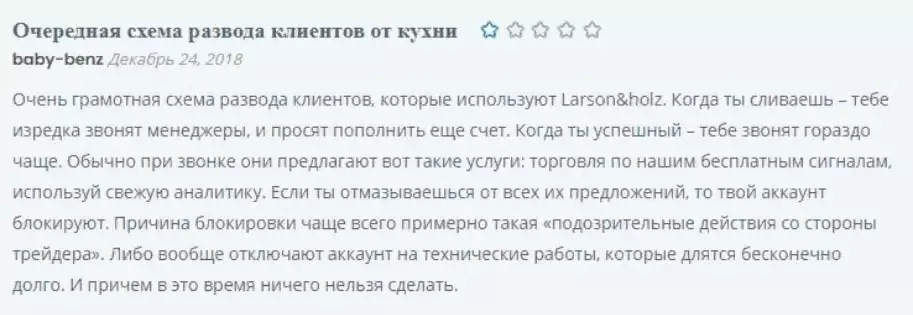 Larson Holz отзывы