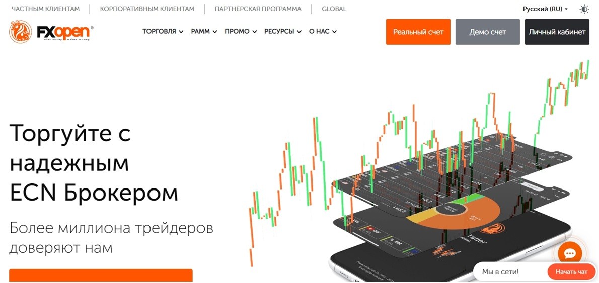 Сайт проекта FXOpen