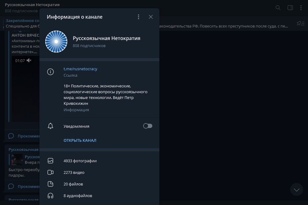 Канал Русскоязычная нетократия