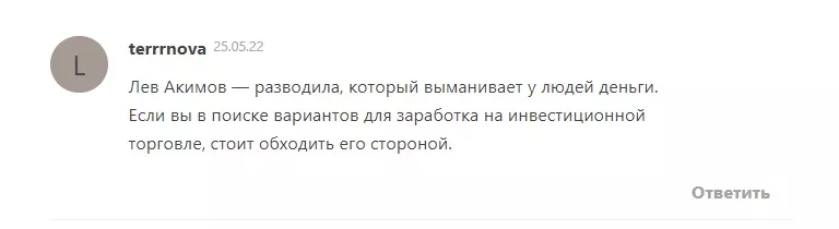 Отзывы о проекте Льва Акимова