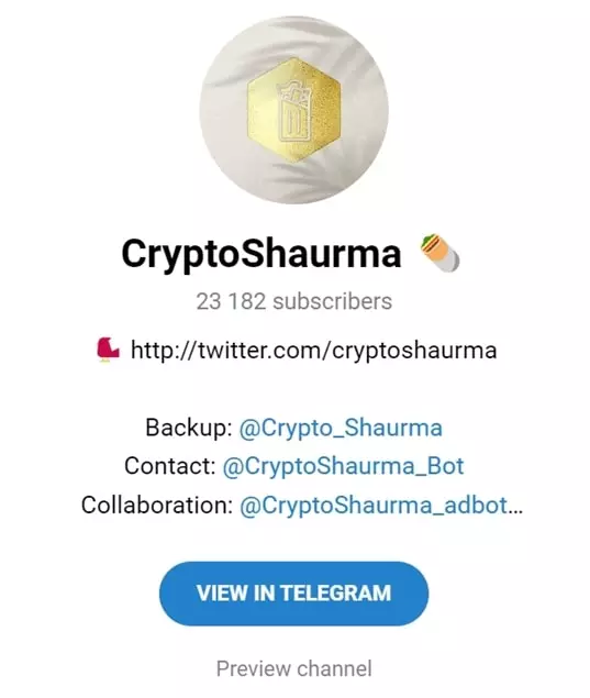 Телеграмм канал CryptoShaurma