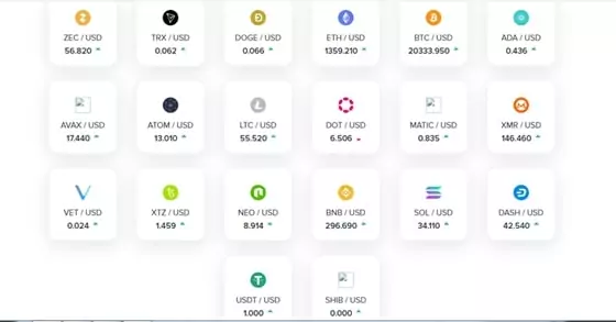 Валюты для обмена United Crypto Change
