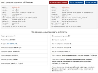 Аналитика сайта Skillmar