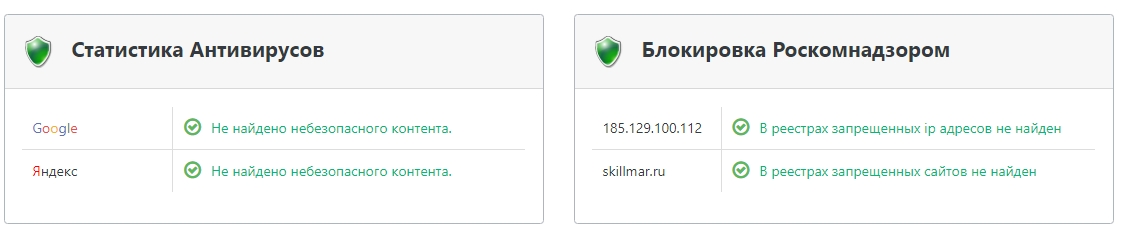 Данные сайта Skillmar