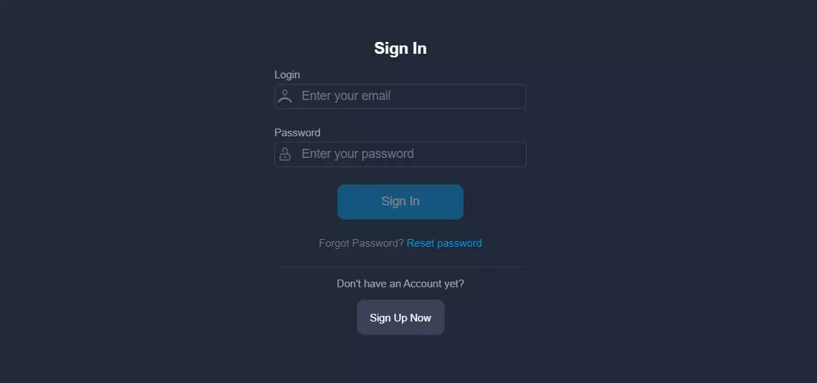 Регистрация в Relfin Trade