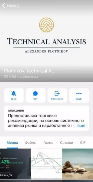 Телеграмм канал Plotnikov Technical Analysis
