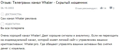 Whaler Pro отызывы клиентов