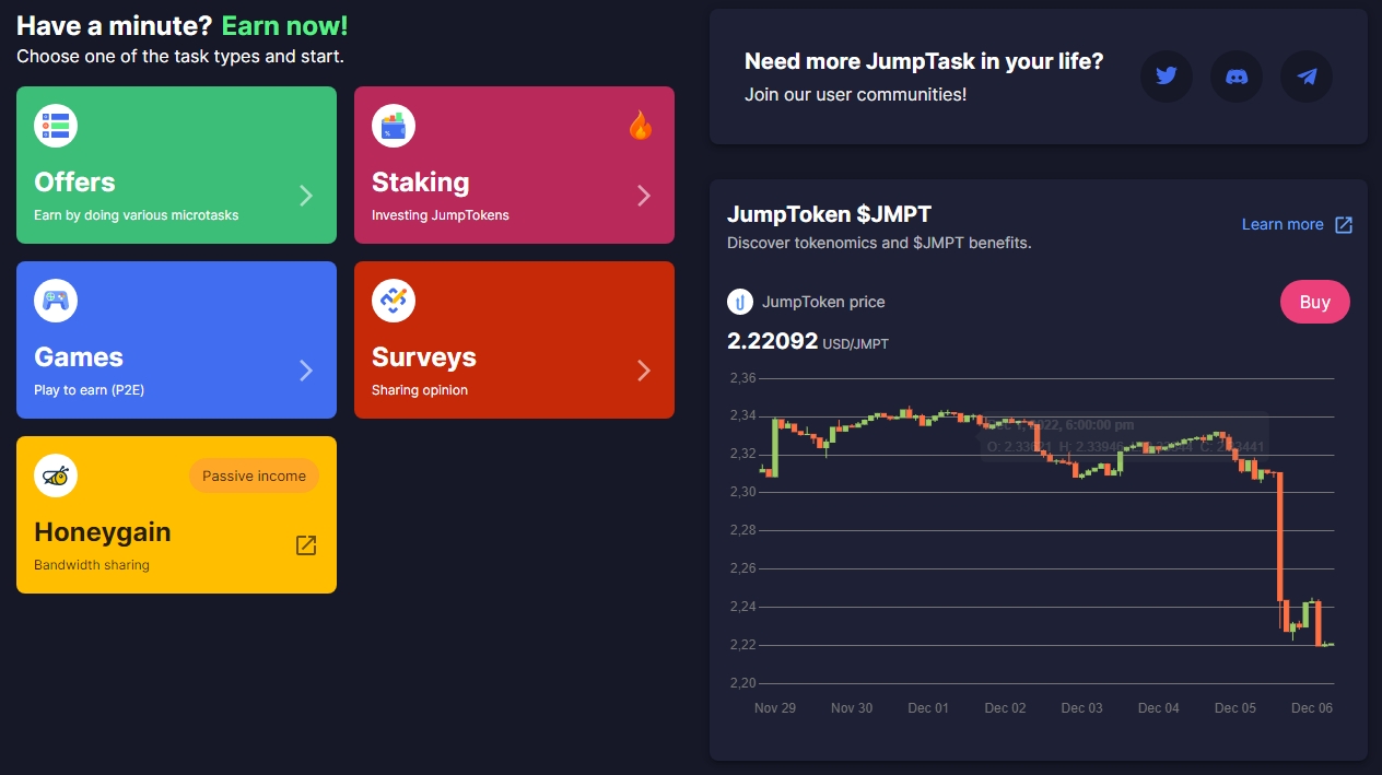 Платформа Jumptask Wallet