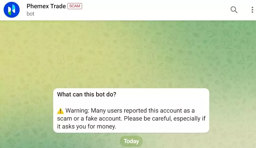 Скам проект Phemex Trade