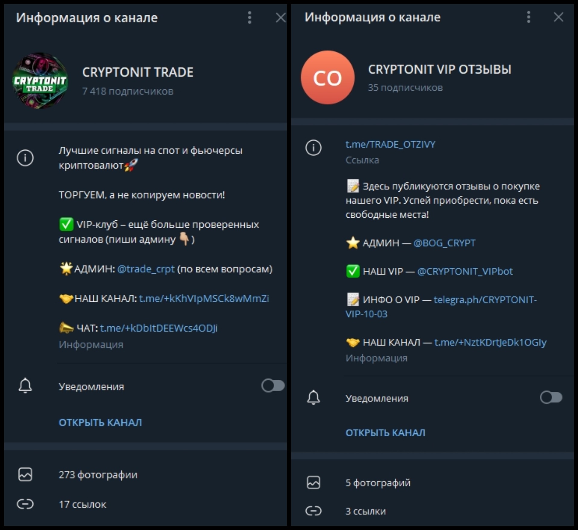 Cryptonit Trade информация о канале