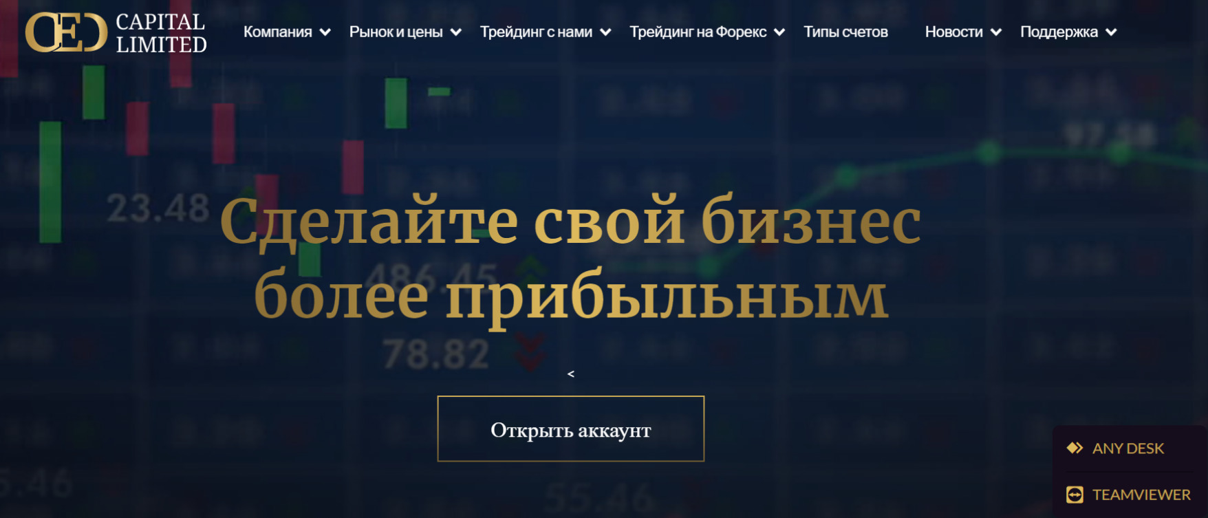 Сайт торговой платформы Ced Capital Limited