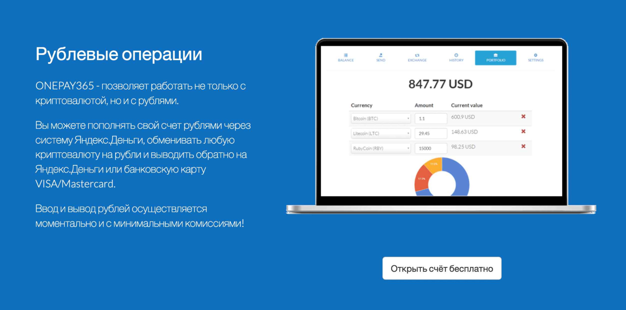 Сайт проекта Onepay365 