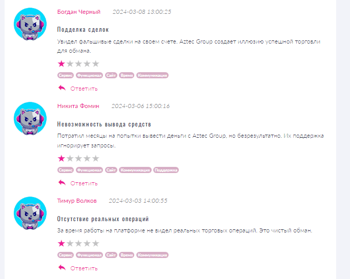 Отзывы о Aztecgroup