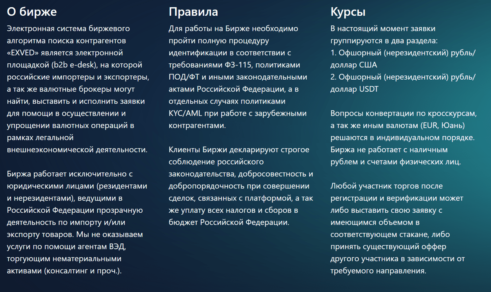 exved биржа